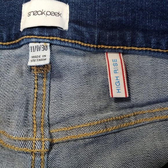 Sneak Peek High Rise Button Fly Skinny Blue Jeans Women's Size 11 / W30 - Picture 7 of 11